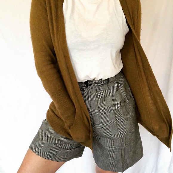Vintage High Waist Plaid Shorts